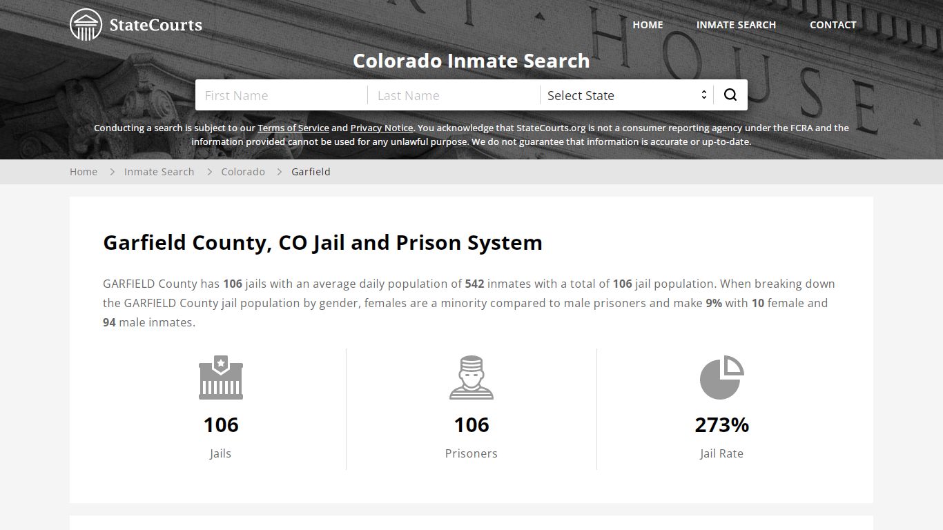 Garfield County, CO Inmate Search - StateCourts