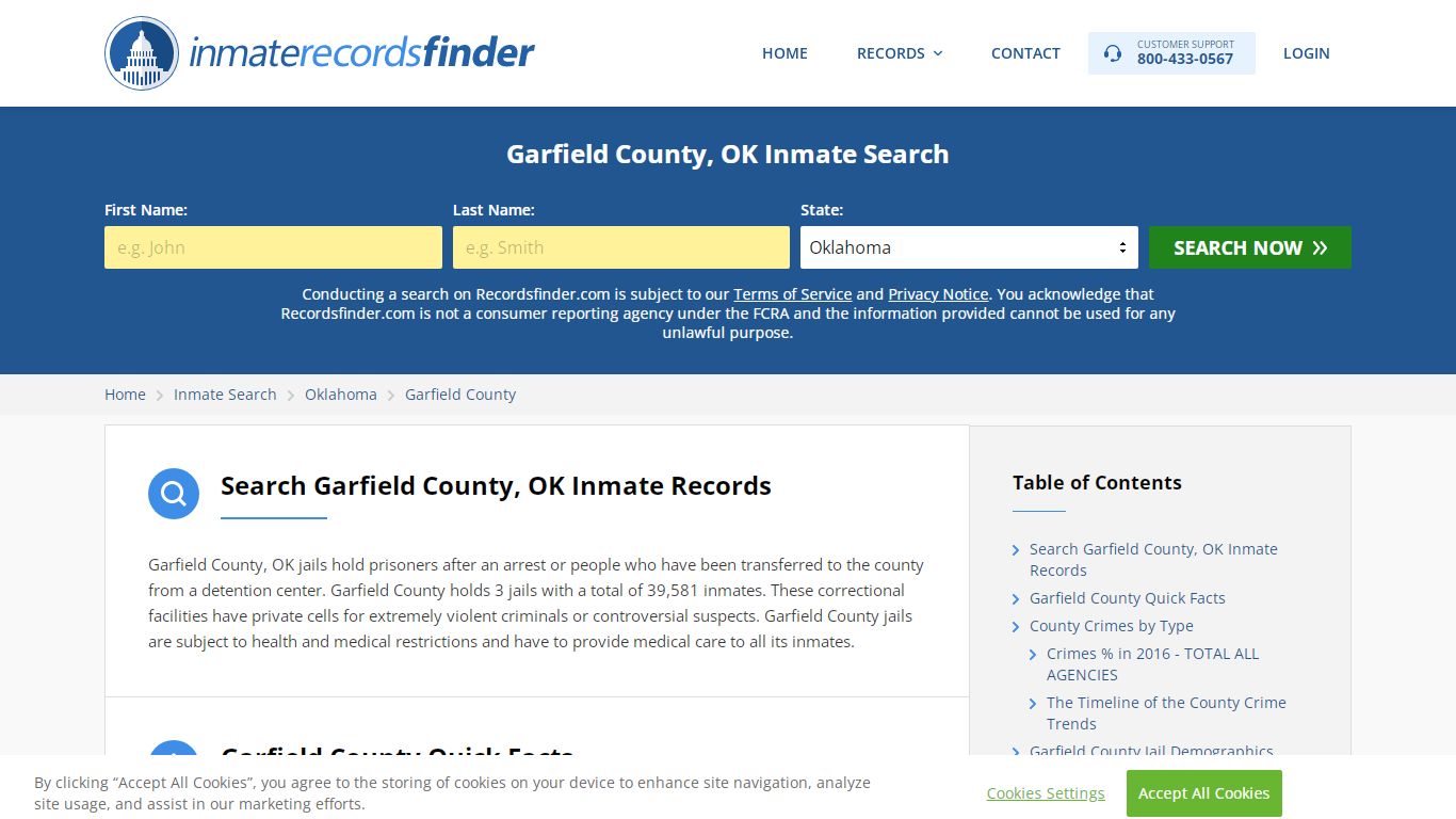 Garfield County, OK Inmate Lookup & Jail Records Online